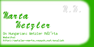 marta wetzler business card